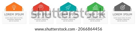 Business infographic Vector with 5 steps. Used for information,data,style,chart,graph,sign,icon,
project,strategy,learn,flow,plan,brainstorm,creative,growth,abstract,stairs,idea,text,web,report,work.