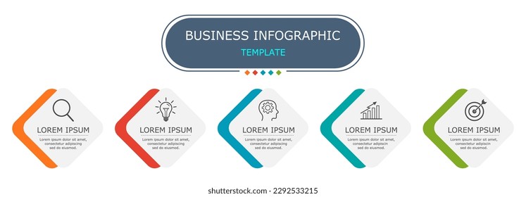 Business infographic Vector with 5 steps.Used for presentation,information,education,connection,marketing,
strategy,technology,learn,creative,growth,stairs,idea,flow,mobile,smartphone,phone,work.