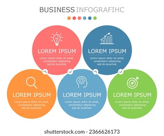 Business infographic Vector with 5 steps.Used for information,data,style,chart,graph,sign,icon,
project,strategy,technology,learn,brainstorm,creative,growth,stairs,success, idea,text,web,report,work.
