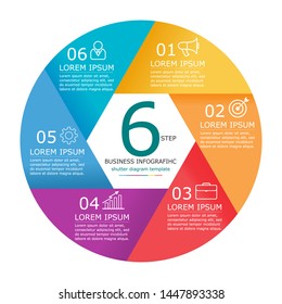 Business infographic Vector with 6 steps. presentation, information, technology, brainstorm,
connection, strategy, education, marketing, creative, growth,
abstract, stairs, learn, project, hierarchy,