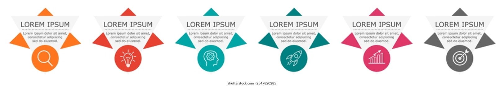 Vetor infográfico de negócios com 6 etapas.