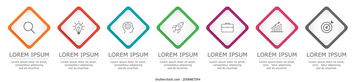 Vector de infografía empresarial con 6 pasos.