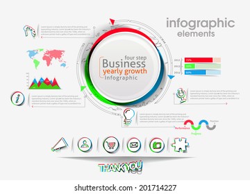 Business Infographic Vector Background. 