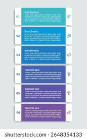 Business infographic vector design template with 6 options, steps or processes. Can be used for workflow layout, diagram, annual report, web design