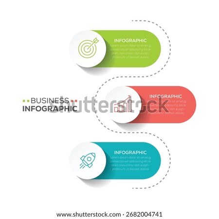 Business Infographic vector design  template 3 options or step with icons. Can be used for process diagram, presentations, workflow layout, banner, flow chart.