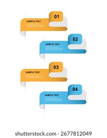 Geschäftsinfografisches Vektorelement. Entwurfsvorlagen-Infograph mit 4-stufigem Prozess. Workflow-Layout, Geschäftspräsentation, Diagramminformationen 