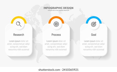 Business infographic vector illustration 3 steps or options with icons