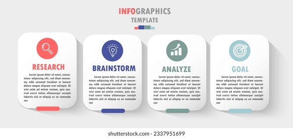 Infografische Vektorgrafik-Vorlage für Unternehmen. Dünne Linie, flach, Diagramm Design mit Symbol 4 Optionen oder Schritte.