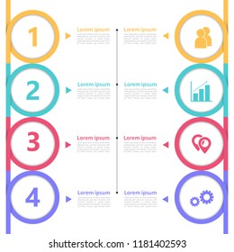 Business infographic. Vector infographics timeline design template with 4 options modern vector illustration