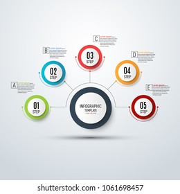 Infografía de negocios. Gráfico de proceso de Vector. Plantilla para el diagrama, gráfico y presentación. Visualización de datos moderna.