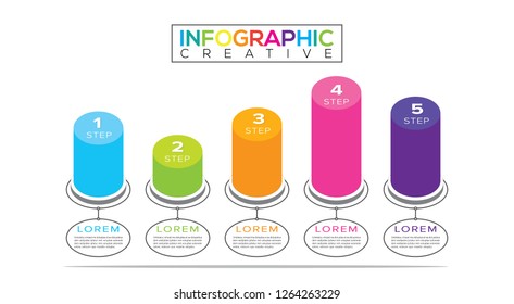 Business infographic, vector timeline design template, vector illustration, colorful