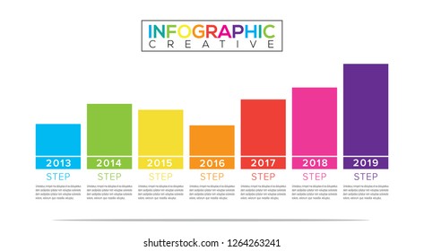 Business infographic, vector timeline design template, vector illustration, colorful