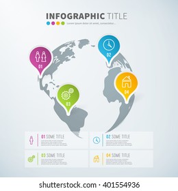 Business infographic world statistics with icons for reports and presentations. Vector illustration. 