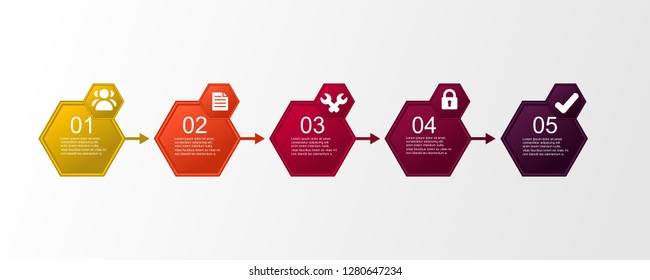 Business infographic.infographic template.business template.presentation template.simple hexagon.simple.hexagon style - vector