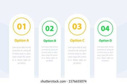 business infographics, 1, 2, 3, 4 steps, vector timeline, flat design