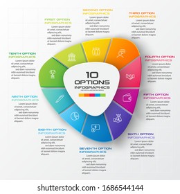 Business Infographics 10 Steps,Abstract Design Element,Vector Illustration.