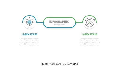 Business Infografiken mit 2 Optionen, Strategien. Infografiken für Präsentationen