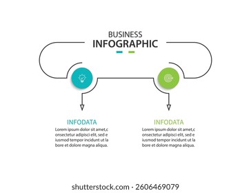 Business infographics. Infographics with 2 steps or options