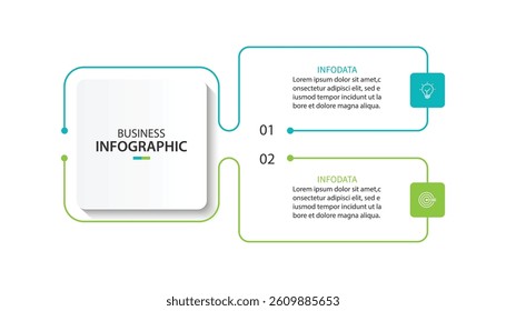 Business infographics. Infographics with 2 steps or options