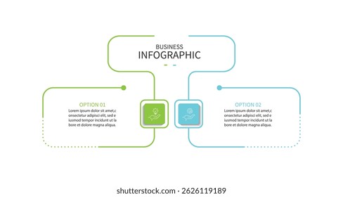 Infográficos de negócios. Infográficos com 2 etapas ou opções