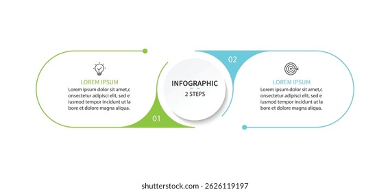 Infográficos de negócios. Infográficos com 2 etapas ou opções