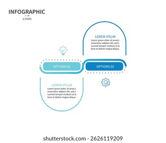 Business infographics. Infographics with 2 steps or options