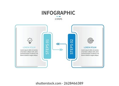 Infográficos de negócios. Infográficos com 2 etapas ou opções