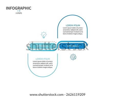 Business infographics. Infographics with 2 steps or options