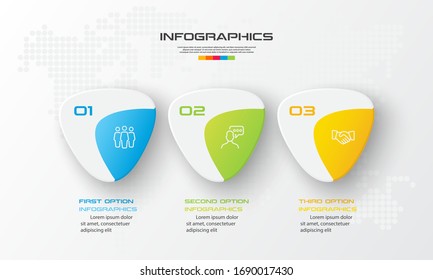 Business infographics 3 steps,Abstract design element,Vector illustration.

