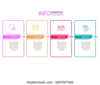 Business infographics. with 4 steps, column, options. Vector template line.