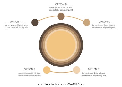 Business infographics with 5 options, parts, steps, processes.