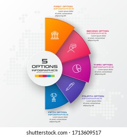 Business infographics 5 steps,Abstract design element,Vector illustration.