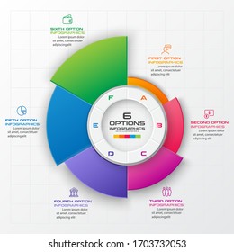 Business infographics 6 steps,Abstract design element,Vector illustration.