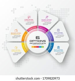 Business infographics 6 steps,Abstract design element,Vector illustration.