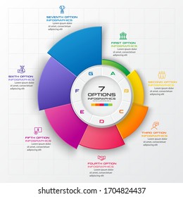 Business infographics 7 steps,Abstract design element,Vector illustration.