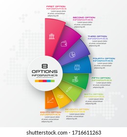 Business Infographics 8 Steps,Abstract Design Element,Vector Illustration.