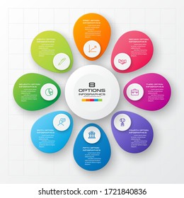 Business infographics 8 steps,Abstract design element,Vector illustration.