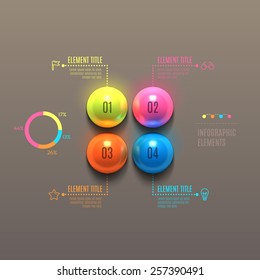 Business Infographics ball concept. 3d vector illustration. Can be used for web design and workflow layout