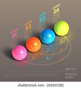 Business Infographics ball concept. 3d isometric vector illustration. Can be used for web design and workflow layout