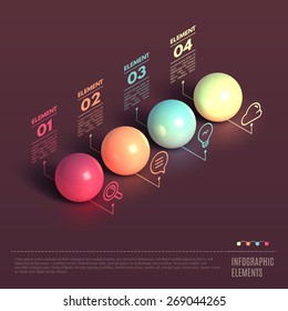 Business Infographics ball concept. 3d isometric vector illustration. Can be used for web design and workflow layout