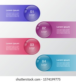 Business Infographics ball concept. Vector illustration with 4 options can be used for web design and workflow layout.