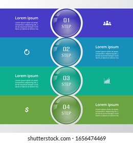 Business Infographics ball concept. Vector illustration with 4 options can be used for web design and workflow layout.