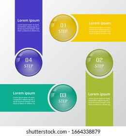 Business Infographics ball concept. Vector illustration with 4 options can be used for web design and workflow layout.