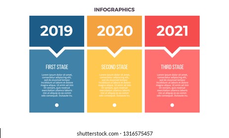 Business infographics. Banner with 3 options, columns. Vector chart, table.