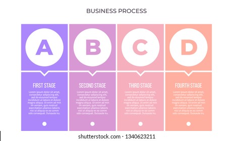 Business infographics. Banner with 4 options, columns, steps. Vector chart.