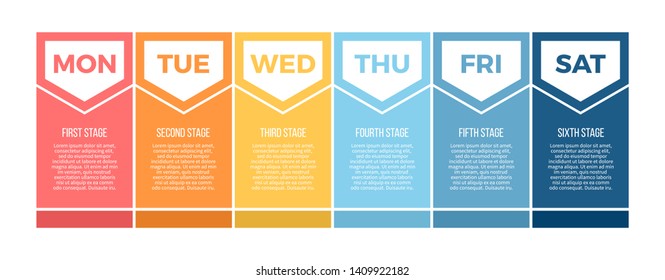 Business infographics. Banner with 6 options, columns. Vector chart.