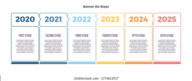 Business infographics. Banner with 6 options, columns. Vector chart.