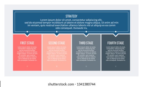 Business Infographics. Banner, Chart With 4 Options, Columns. Vector Infographic Element.