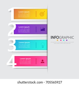 business Infographics banner template with 4 options,can be used for workflow layout, diagram, website,corporate report,advertising,marketing.Vector background.