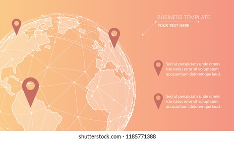 Business Infographics Banner Template. Abstract tech futuristic background. Vector illustration of infographic elements.